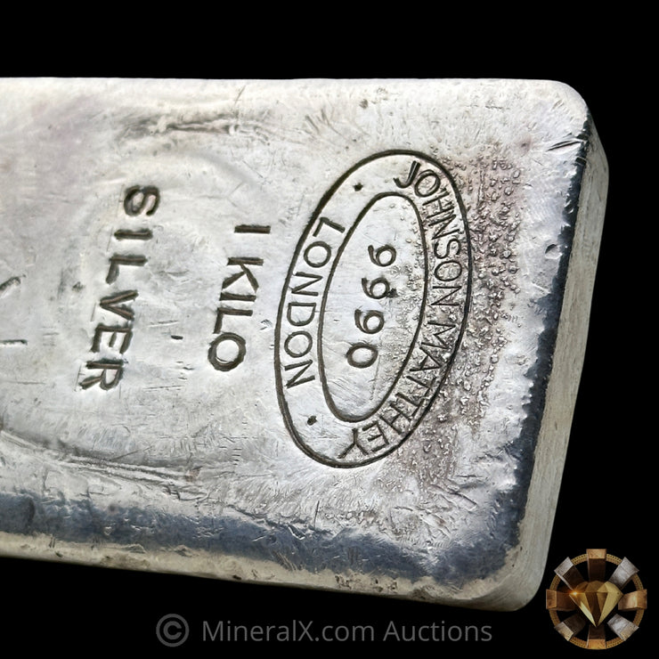Kilo Johnson Matthey London Small JM Prefix Variety Vintage Silver Bar