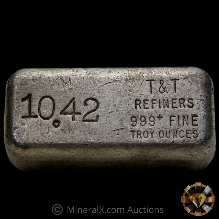 10.42oz T & T Refiners Vintage Silver Bar