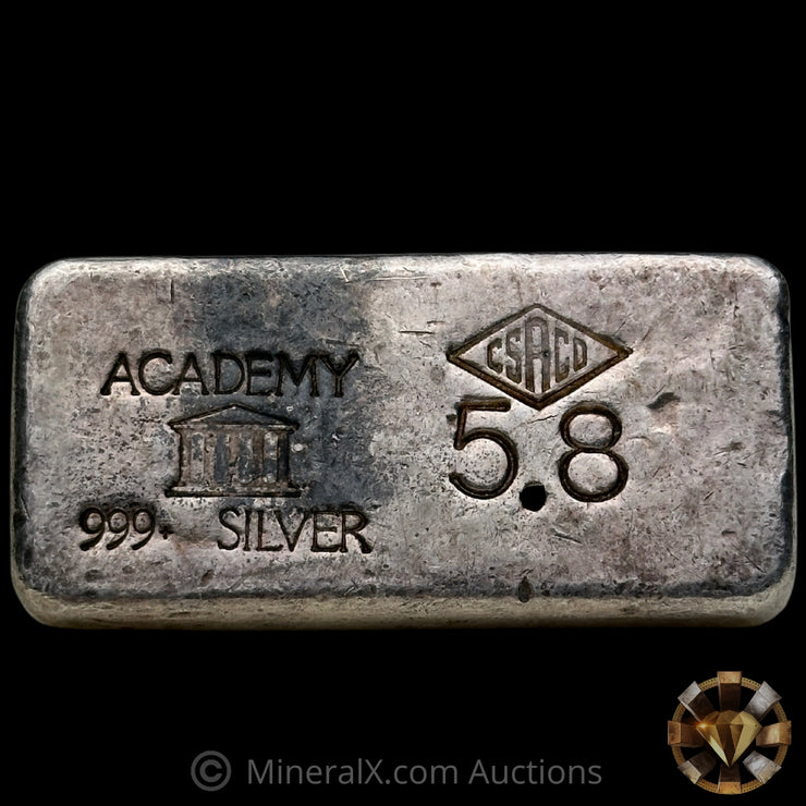 5.8oz Academy CSRCO Vintage Silver Bar
