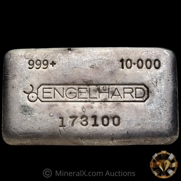10oz Engelhard Floating Decimal Bull Logo Vintage Silver Bar