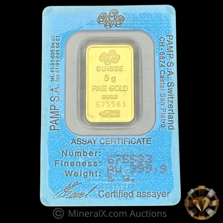 5g PAMP Gold Bar In Assay