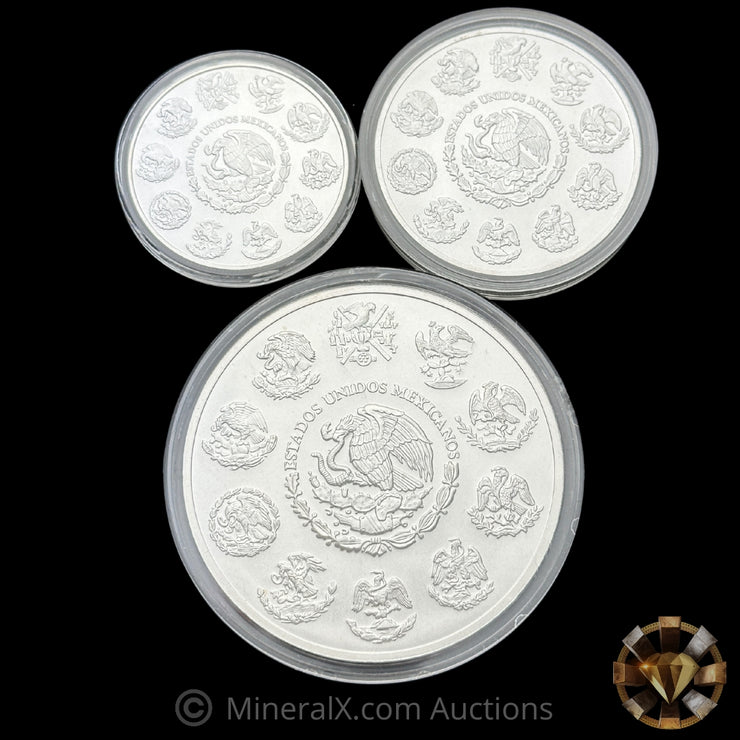 8oz (x1 5oz 2013,  x1 1oz 2016, x1 2oz 2016) Libertad Silver Coin Lot