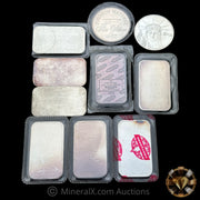 x10 1oz Misc Engelhard & JM Vintage Silver Bar & Coin Lot