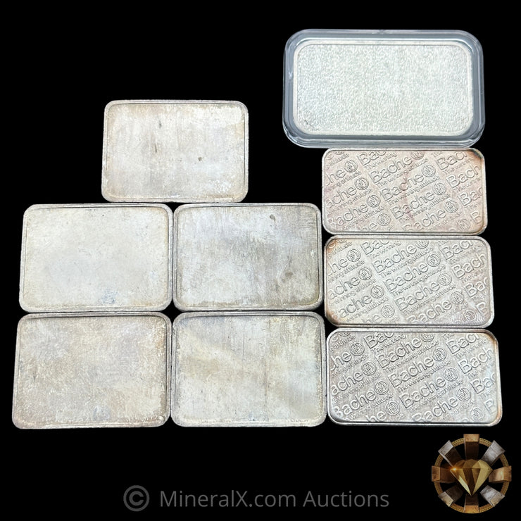 x9 1oz Misc Vintage Silver Bar Lot