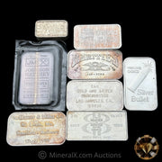 10oz (x7 1oz, x1 3oz) Misc Vintage Silver Bar Lot