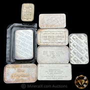 10oz (x7 1oz, x1 3oz) Misc Vintage Silver Bar Lot