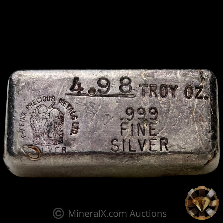 4.98oz Phoenix Precious Metals Vintage Silver Bar