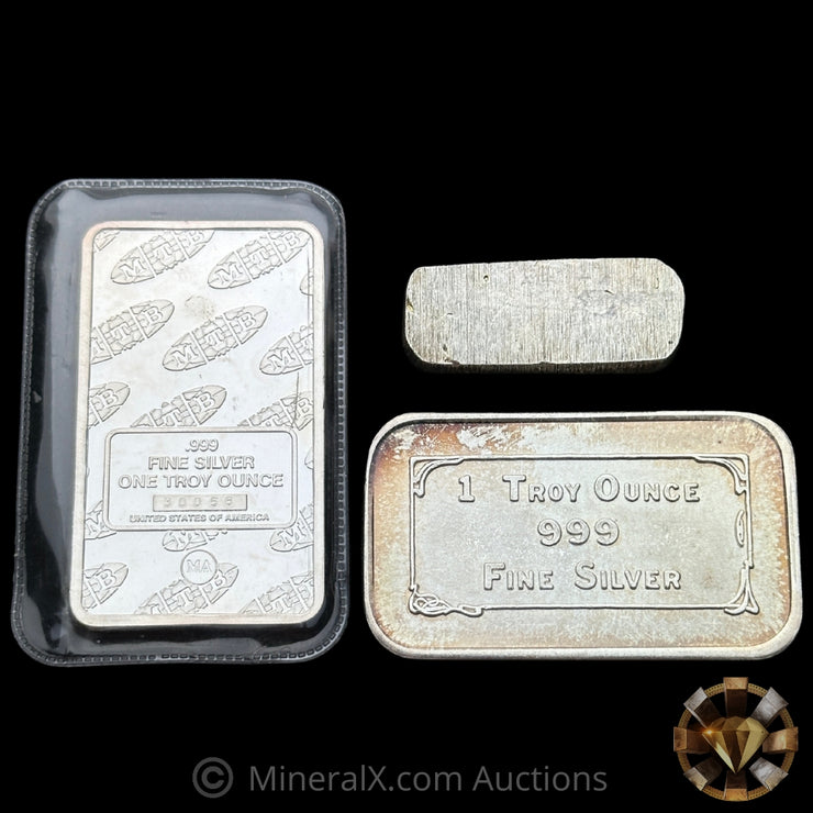 x3 1oz Misc Vintage Silver Bar Lot