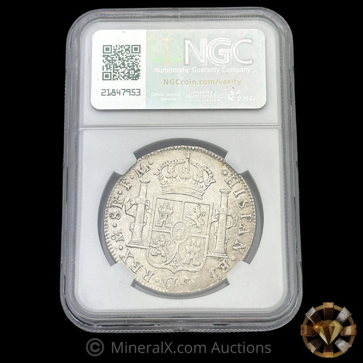 1791 8 Reales Silver Coin NGC AU Details