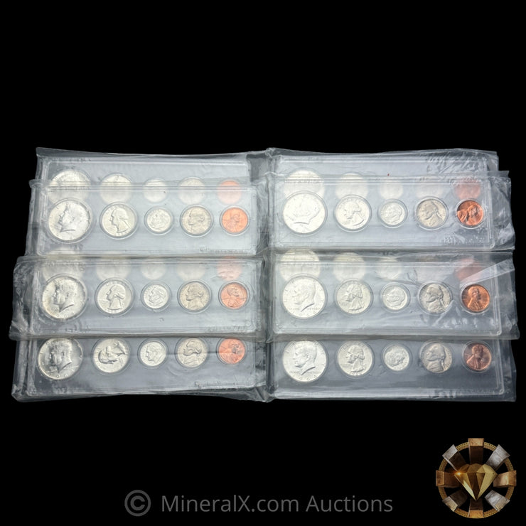 x10 1964 US Coin Sets In Whitmen Plastic Sleeves