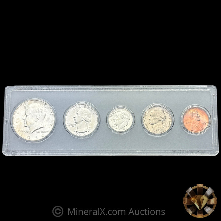 x10 1964 US Coin Sets In Whitmen Plastic Sleeves