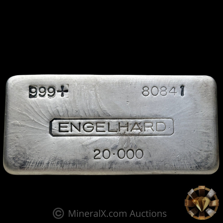 20oz Engelhard 1st Series Vintage Silver Bar With Unique Stamped "1" In Serial