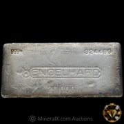 20oz Engelhard Bull Logo 9th Series Small Font Serial Variety Vintage Silver Bar With Striated Reverse
