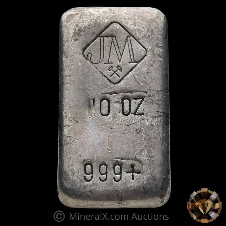 10oz JM Johnson Matthey Large Logo Vintage Silver Bar