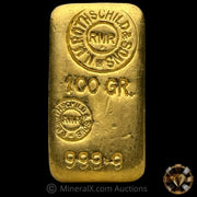 100g NM Rothschild & Sons Vintage Gold Bar