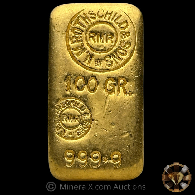 100g NM Rothschild & Sons Vintage Gold Bar
