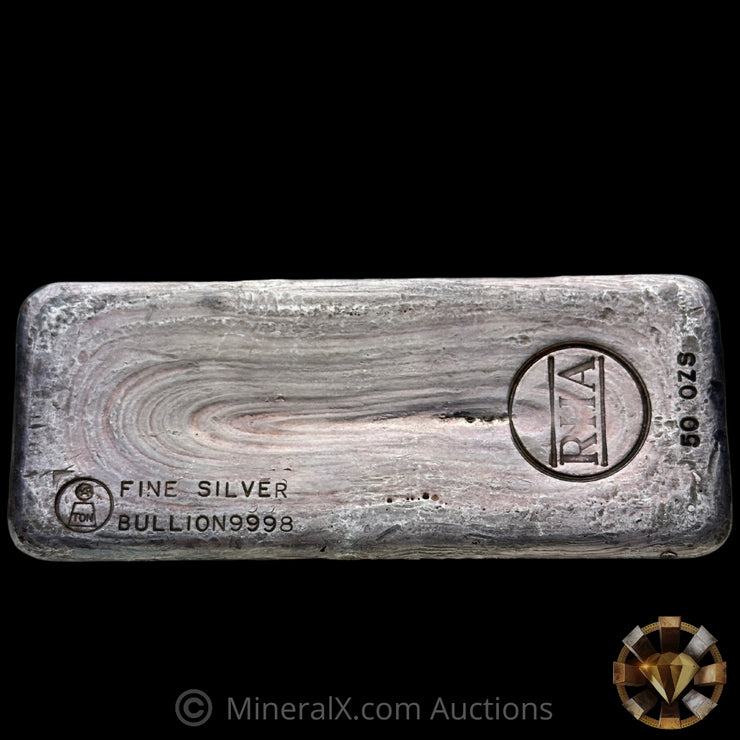 50oz Harrington Metallurgy Ltd Australia Vintage Silver Bar with RHA Counterstamp