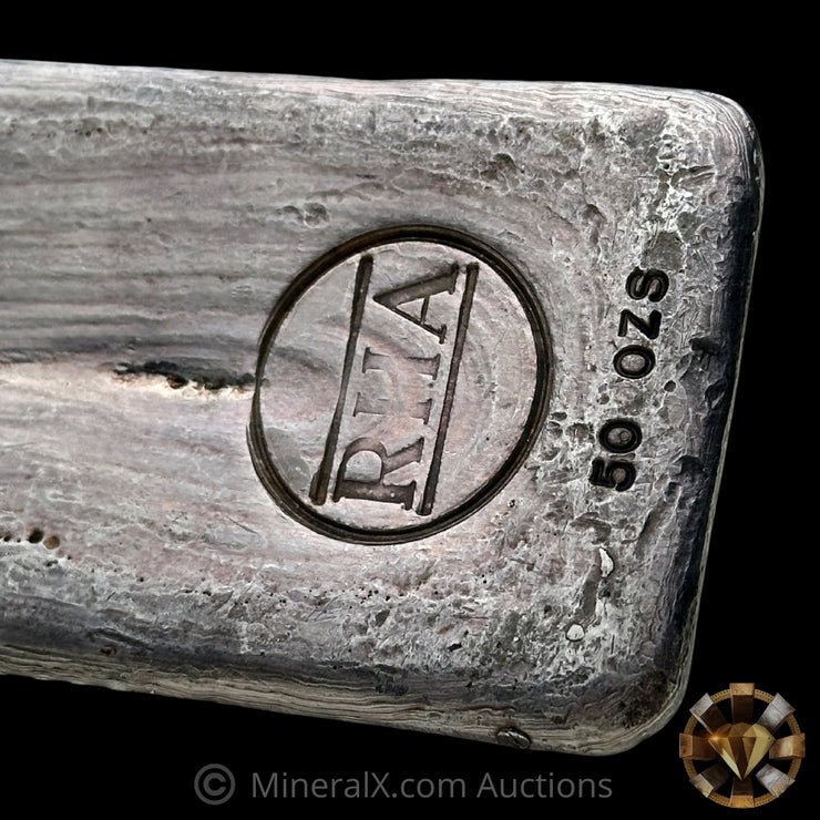 50oz Harrington Metallurgy Ltd Australia Vintage Silver Bar with RHA Counterstamp