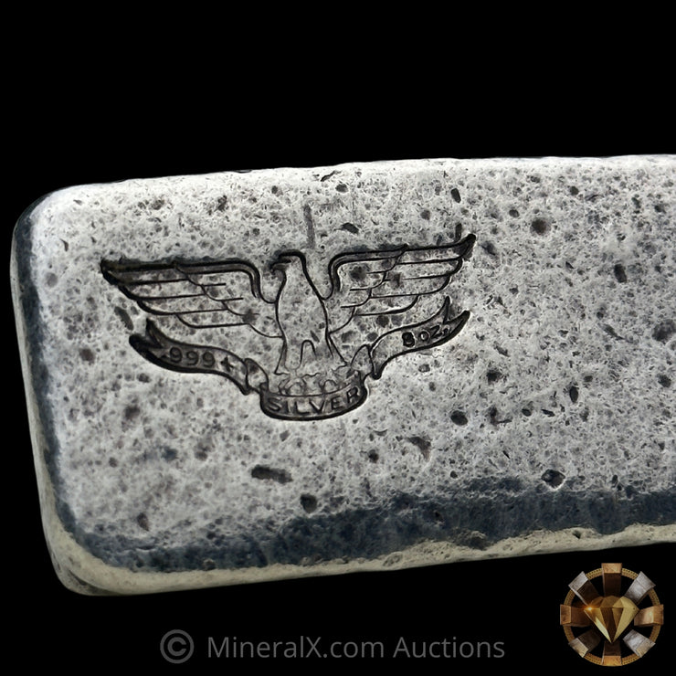 8oz W H Foster Vintage Silver Bar With Deak Triangle Counterstamp