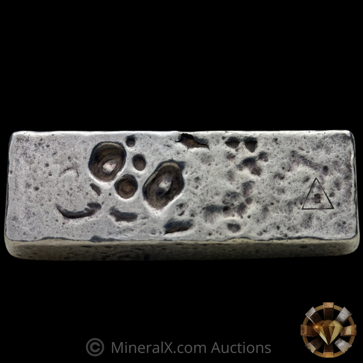 8oz W H Foster Vintage Silver Bar With Deak Triangle Counterstamp