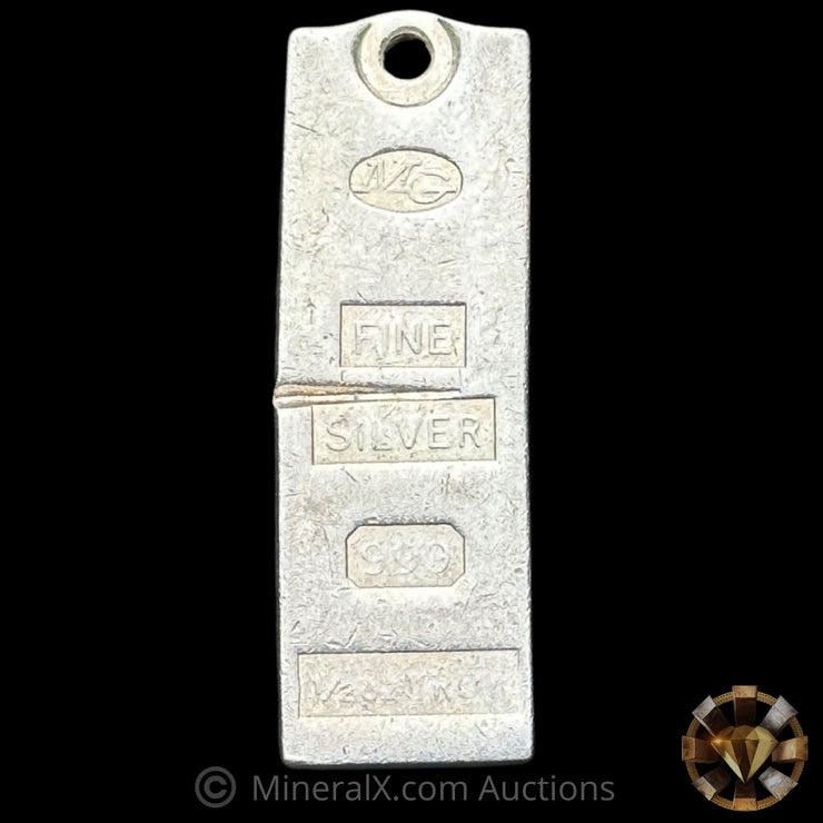1/2oz MG Matthey Garrett Vintage Silver Pendant Bar