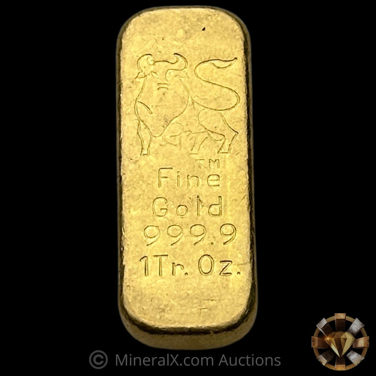 1oz Merrill Lynch Bull Made By Handy Harman Vintage Gold Bar