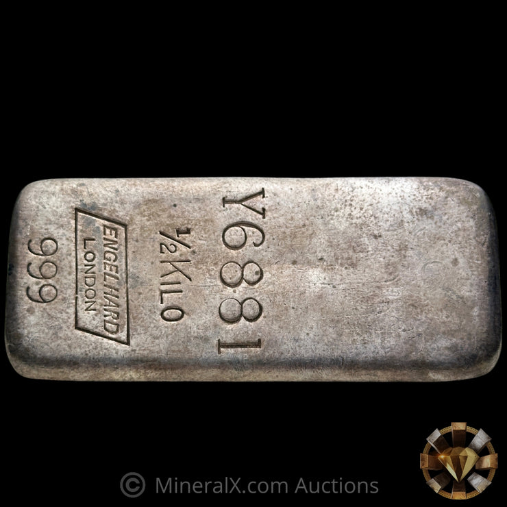 1/2Kilo Engelhard London Rare Y Prefix Vintage Silver Bar With Defined Reverse Waffleback