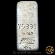 1/2Kilo Engelhard London Rare Y Prefix Vintage Silver Bar With Defined Reverse Waffleback