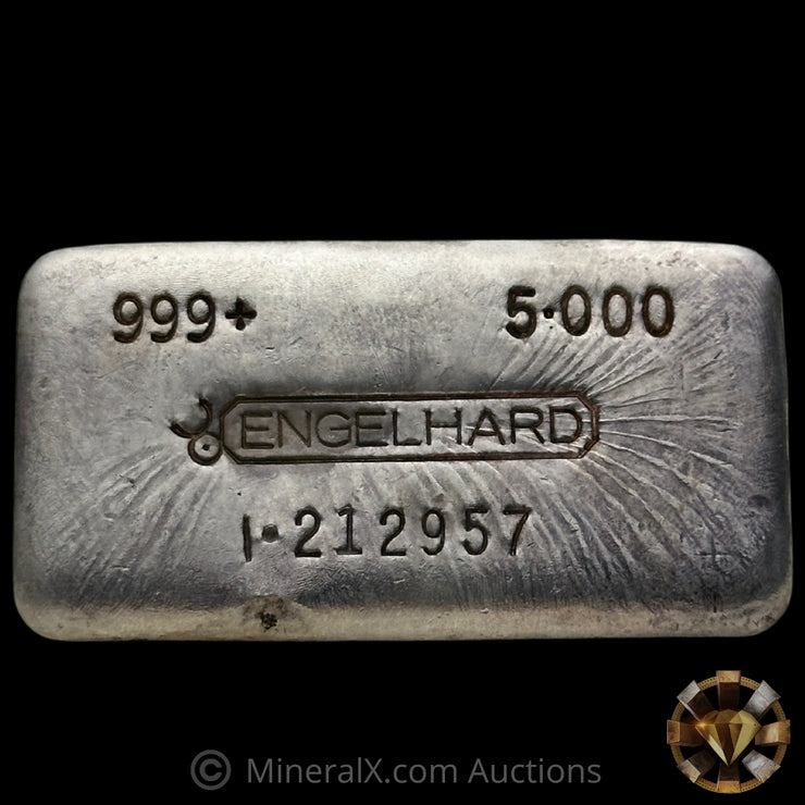 5oz Engelhard 1. Prefix Bull Logo Vintage Silver Bar
