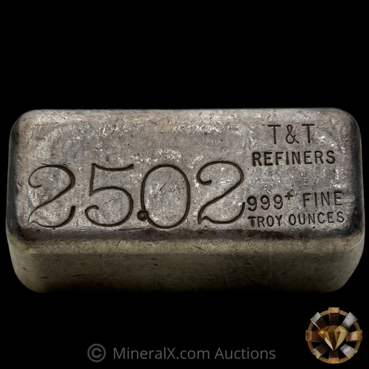 25.02oz T & T Refiners Vintage Silver Bar