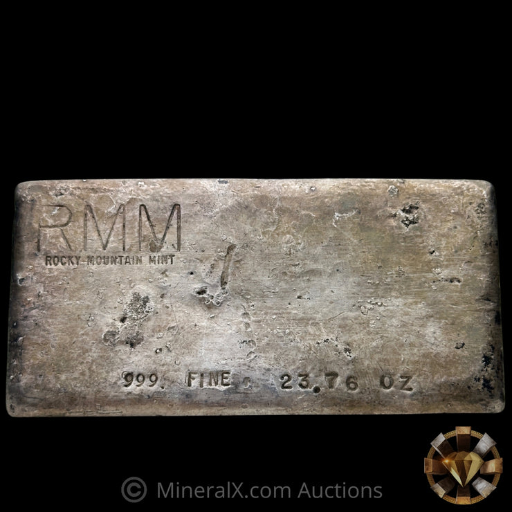 23.76oz Alexander Westerfall RMM Rocky Mountain Mint Unique Crossover Vintage Silver Bar With Aztec Sun Counterstamp On Reverse