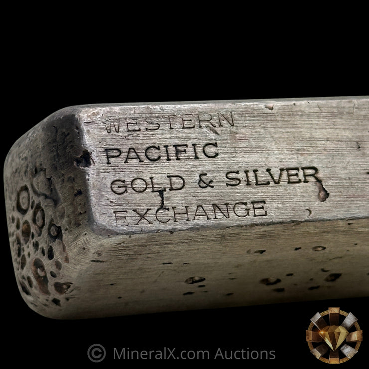 50oz Western Pacific Gold & Silver Exchange Vintage Silver Bar With Unique Pig Tail Pour