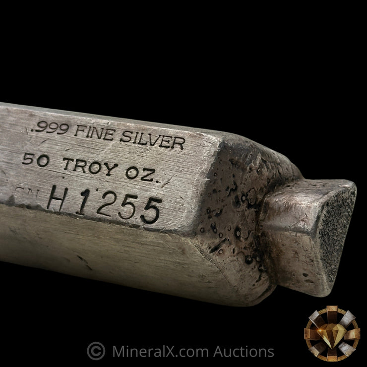 50oz Western Pacific Gold & Silver Exchange Vintage Silver Bar With Unique Pig Tail Pour