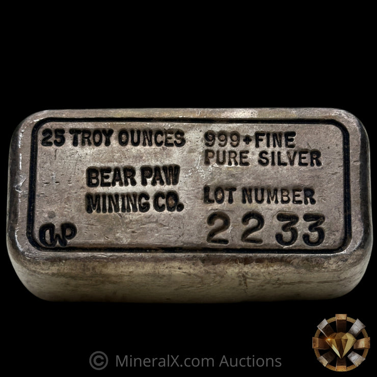 23.63oz Bear Paw Mining Vintage Silver Bar