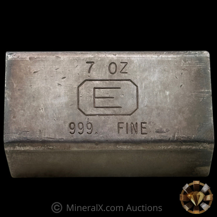 7oz Engelhard E Logo Industrial Extruded Vintage Silver Bar