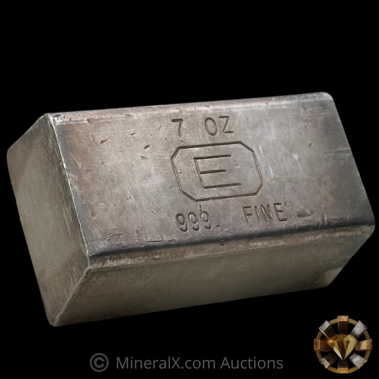 7oz Engelhard E Logo Industrial Extruded Vintage Silver Bar