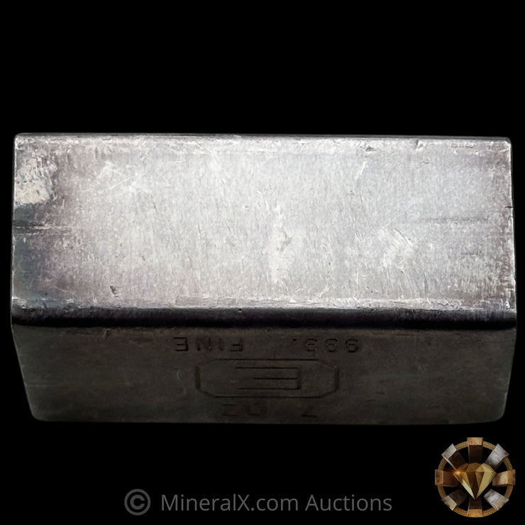 7oz Engelhard E Logo Industrial Extruded Vintage Silver Bar