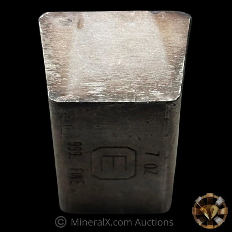 7oz Engelhard E Logo Industrial Extruded Vintage Silver Bar