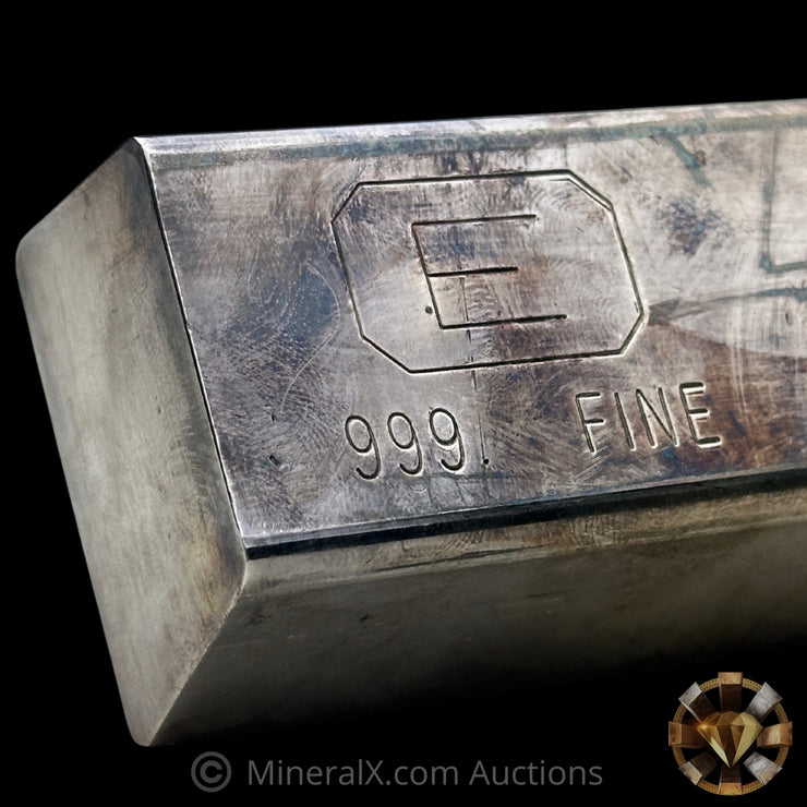 50oz Engelhard E Logo Industrial Extruded Vintage Silver Bar (Possible Lowest Known Serial For Variety)