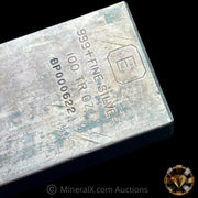 100oz Engelhard E Logo First Generation Extruded Industrial Vintage Silver Bar (Possible Lowest Known Serial For Variety)