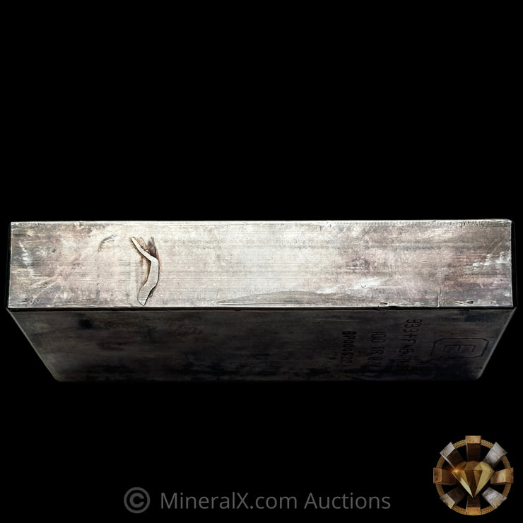 100oz Engelhard E Logo First Generation Extruded Industrial Vintage Silver Bar (Possible Lowest Known Serial For Variety)