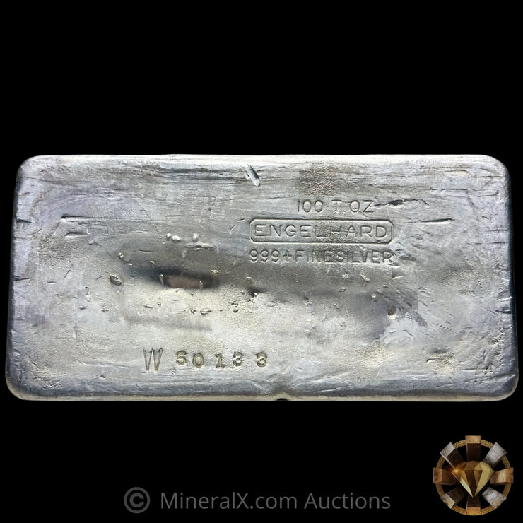 100oz Engelhard Rare Large W 2nd Series Anaheim CA Variety Vintage Silver Bar With Unique Off Center Stampings