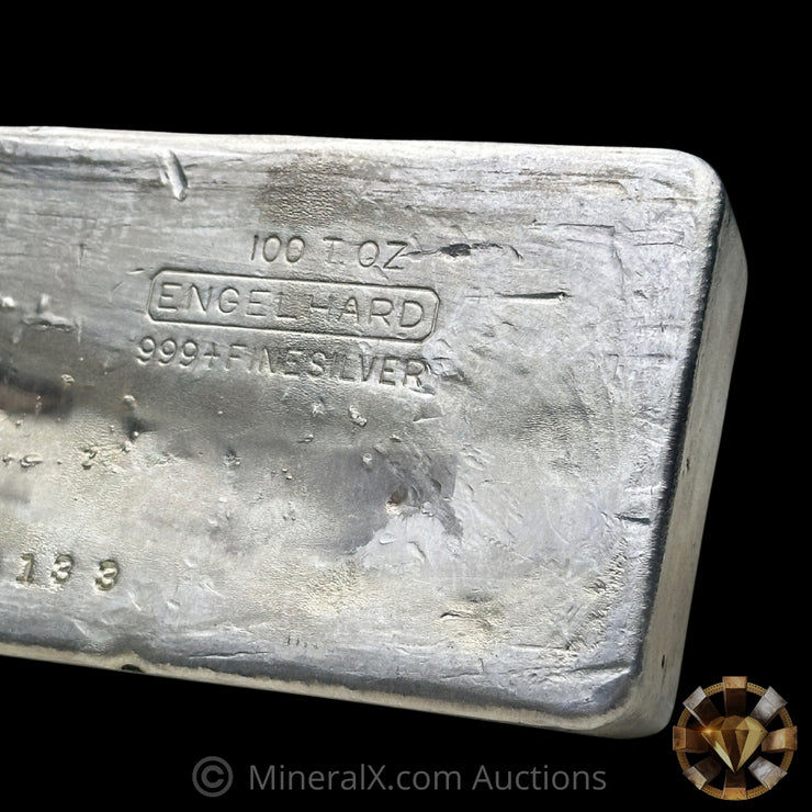 100oz Engelhard Rare Large W 2nd Series Anaheim CA Variety Vintage Silver Bar With Unique Off Center Stampings