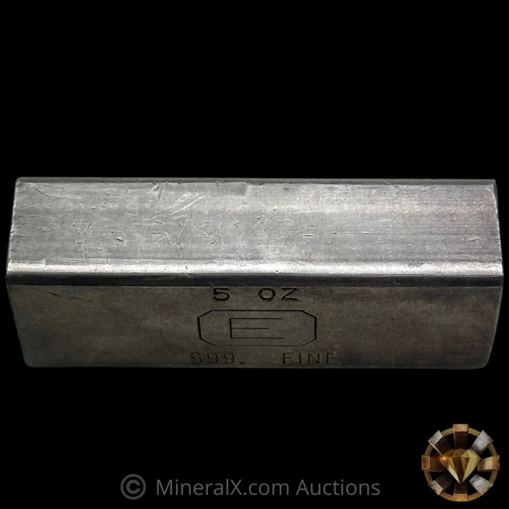 5oz Engelhard E Logo Industrial Extruded Vintage Silver Bar