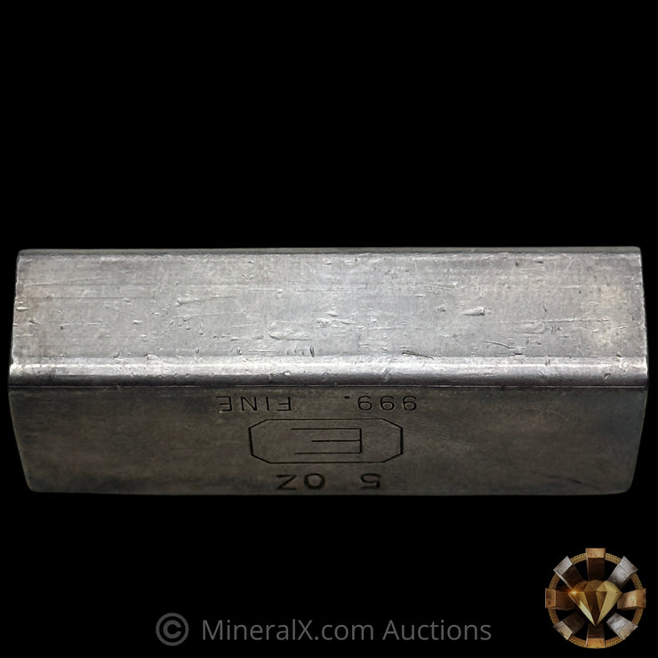 5oz Engelhard E Logo Industrial Extruded Vintage Silver Bar