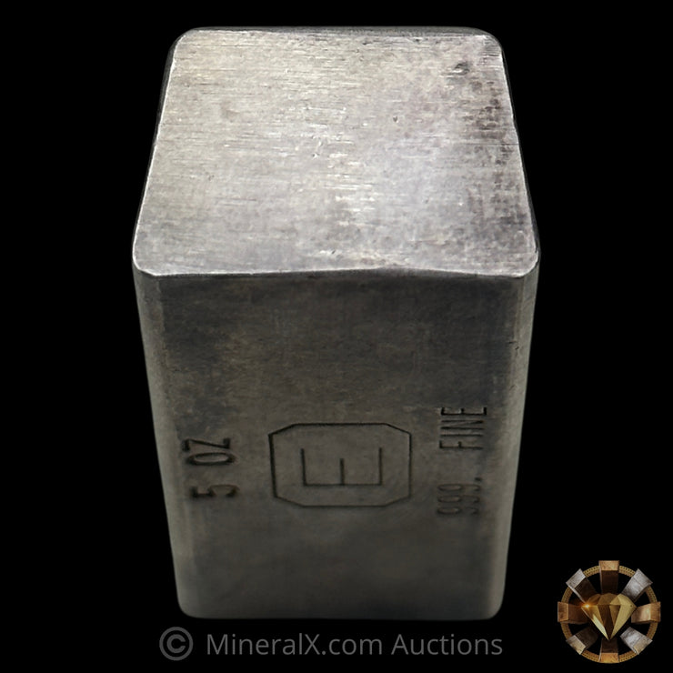 5oz Engelhard E Logo Industrial Extruded Vintage Silver Bar