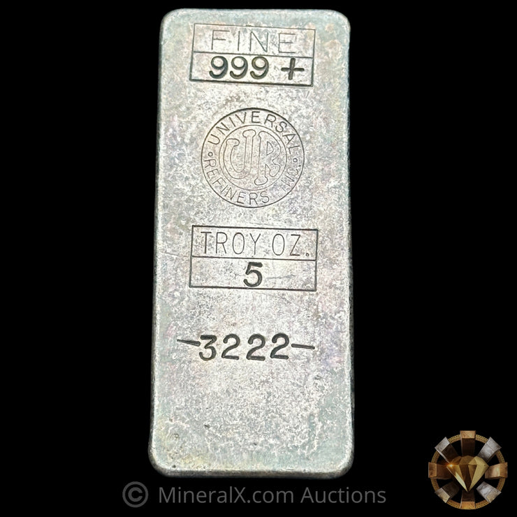 5oz UR Universal Refiners Vintage Silver Bar