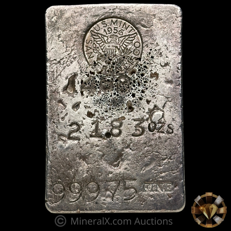 21.83oz 1956 US Mint San Francisco Vintage Silver Assay Bar With Unique Gas Bubbles (see description)