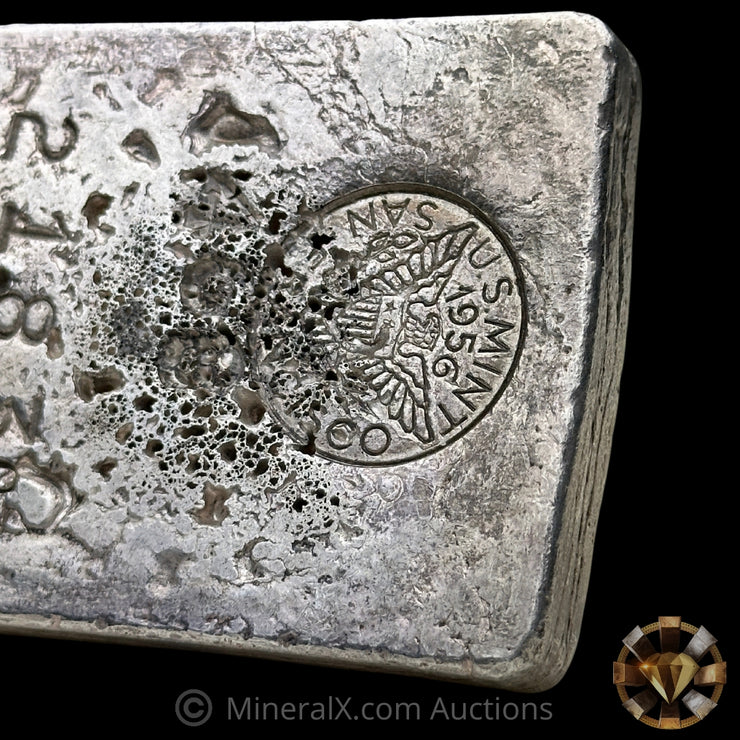21.83oz 1956 US Mint San Francisco Vintage Silver Assay Bar With Unique Gas Bubbles (see description)
