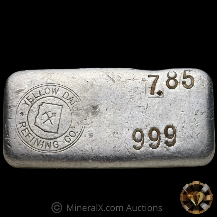 7.85oz Yellow Daisy Refining Co Arizona Vintage Silver Bar With Rare Elongated Mold